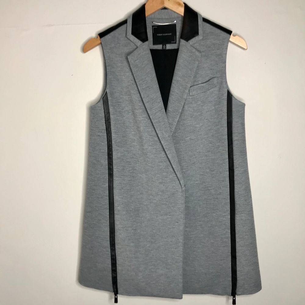 Robert Rodriguez Leather Trim Vest